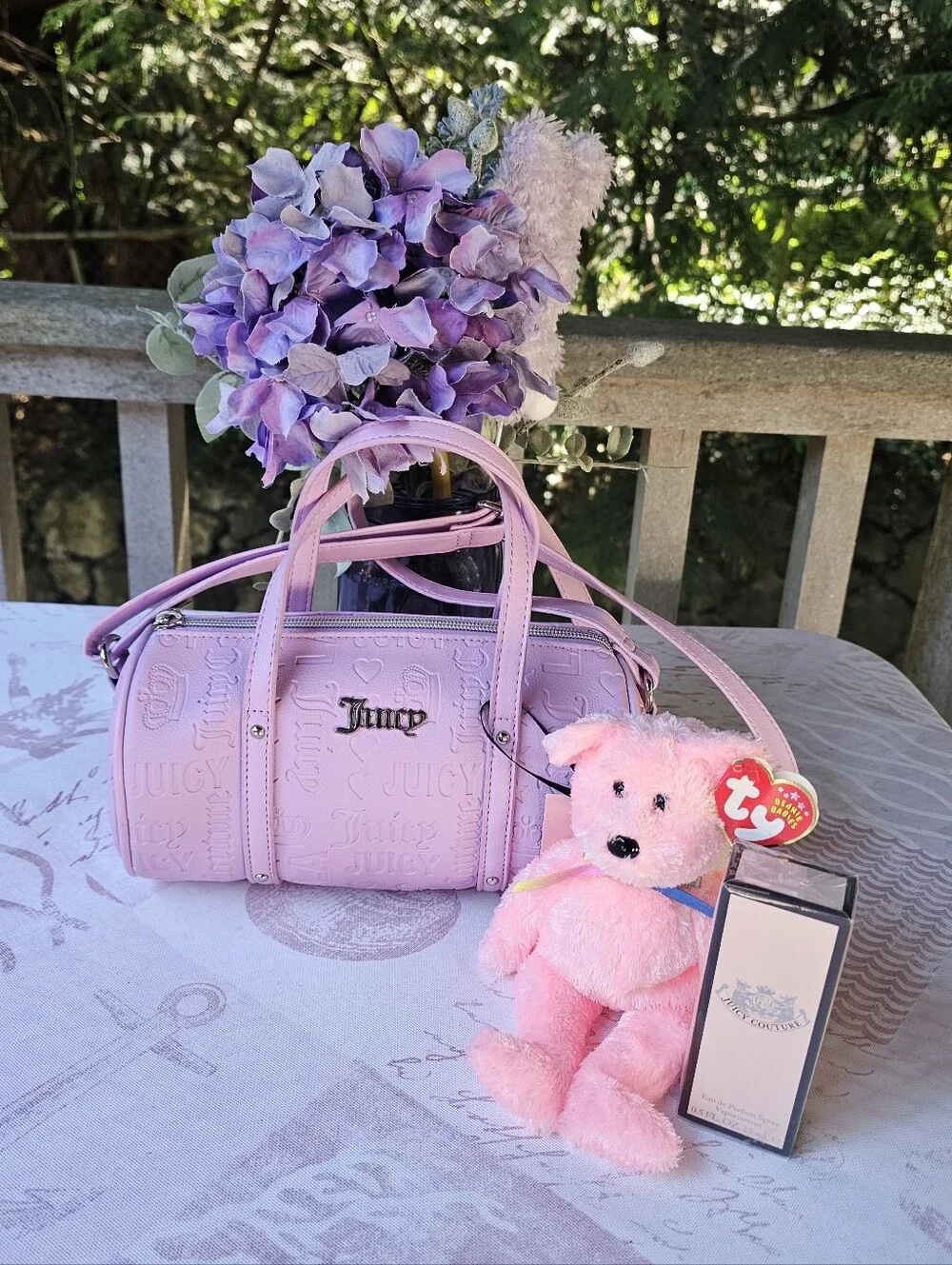 Nwt Juicy Couture Mini Barrel Light Pink Embossed Crossbody Satchel